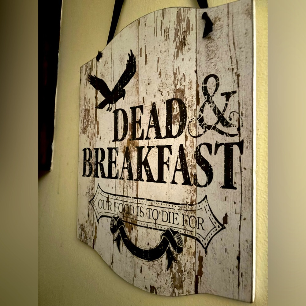Dead and Breakfast wood decoration hanging sign